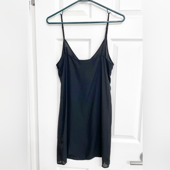 All Saints Black & Gold Embroidered Sheer Dress w/ Slip - Picture 6 of 7